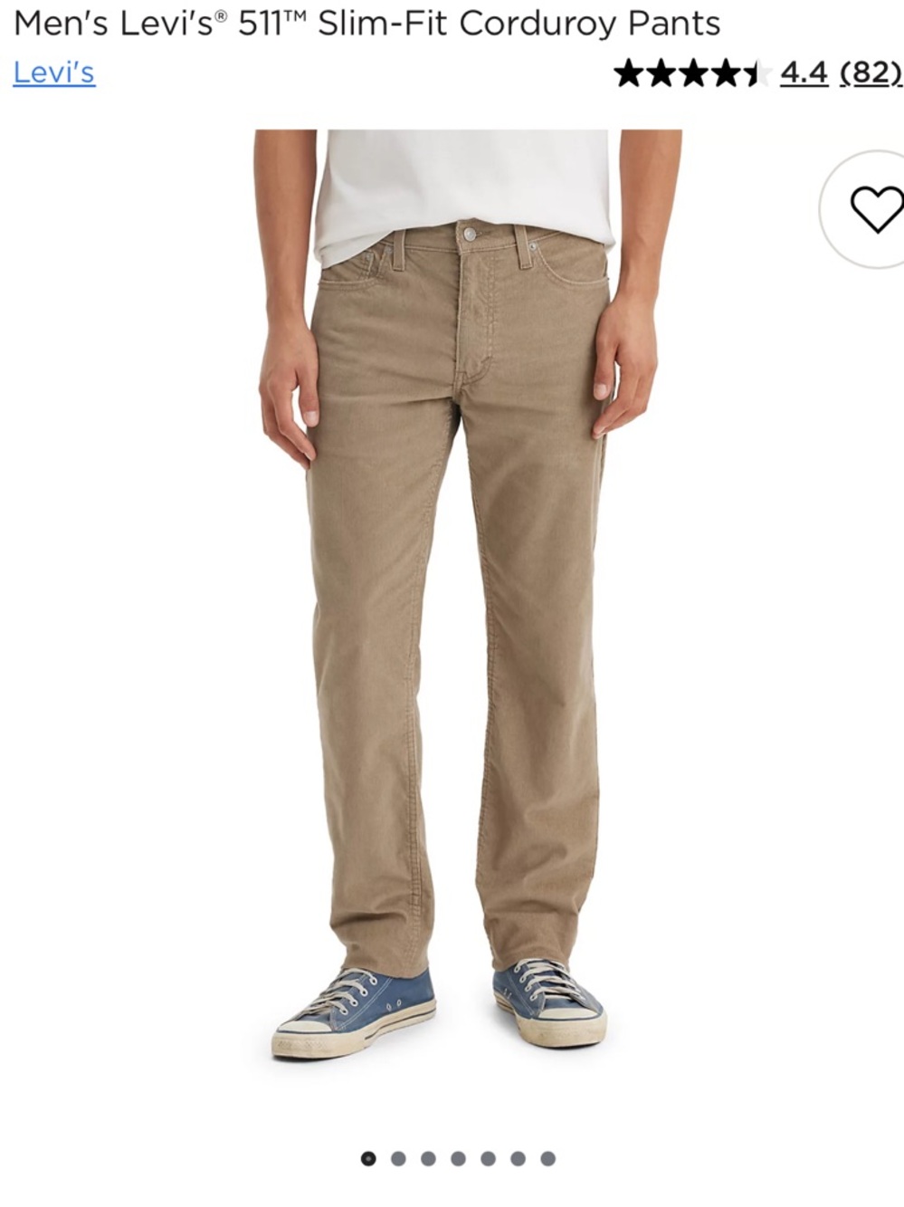 Levi's 511 Men's Slim Fit Corduroy Pants in Tan (Timberwolf)